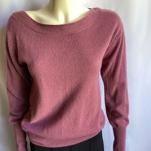 J Crew Mulberry Pink Boatneck Cashmere Sweater